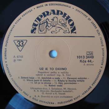 LP R. A. Dvorský Orchestra: Už Je To Dávno... 502508