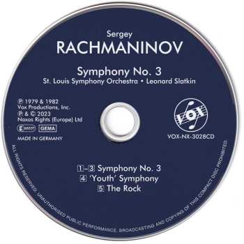 CD Sergei Vasilyevich Rachmaninoff: Symphony No. 3 / 'Youth' Symphony · The Rock 600859