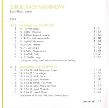 2CD Sergei Vasilyevich Rachmaninoff: Piano Works 5 588732