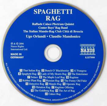 CD Raffaele Calace Plectrum Quintet: Spaghetti Rag (Rag Music With Mandolins) 557711