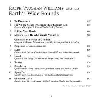 CD Ralph Vaughan Williams: Earth's Wide Bounds   560860