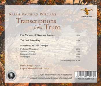 CD Ralph Vaughan Williams: Transcriptions From Truro  560862