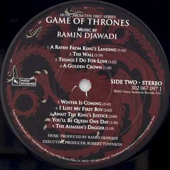 2LP Ramin Djawadi: Game Of Thrones (Music From The HBO Series) LTD 75062