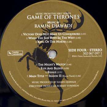 2LP Ramin Djawadi: Game Of Thrones (Music From The HBO Series) LTD 75062