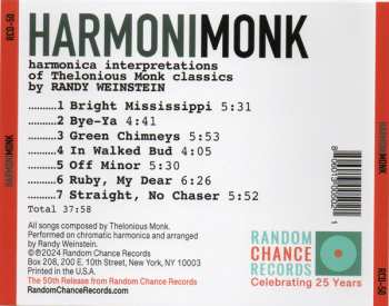 CD Randy Weinstein: Harmonimonk 620720