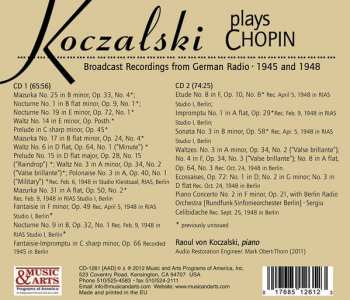 2CD Raoul Koczalski: Koczalski Plays Chopin: Broadcast Recordings from German Radio 1945 & 1948 190548