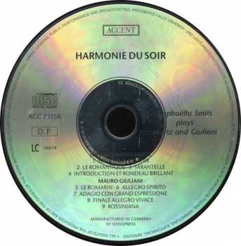 CD Raphaëlla Smits: Harmonie Du Soir: Raphaëlla Smits Plays Mertz And Giuliani 315970