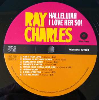 LP Ray Charles: Hallelujah I Love Her So! LTD 616533