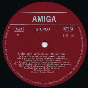 LP Reiner Süß: Liebe Alte Weisen 487047