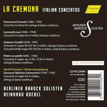 CD Berliner Barock Solisten: La Cremona Italian Concertos per 3 & 4 Violini 582020