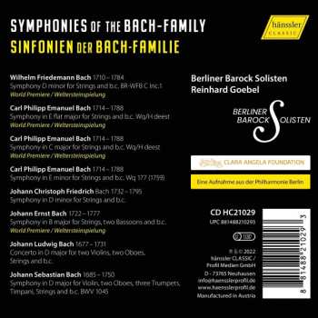 CD Berliner Barock Solisten: Symphonies of the Bach-Family 544941