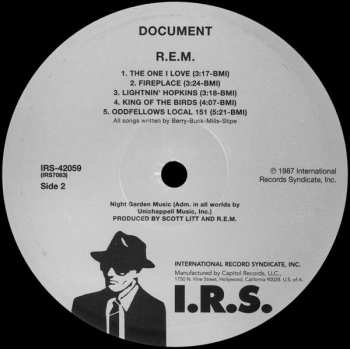 LP R.E.M.: Document LTD 605412