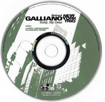 CD Richard Galliano New York Trio: Ruby, My Dear DIGI 625198