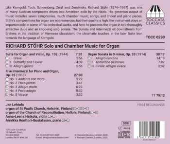 CD Jan Lehtola: Solo And Chamber Music For Organ 637031