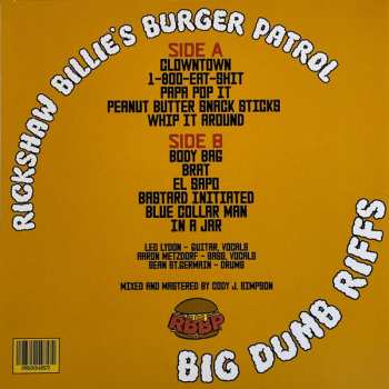 LP Rickshaw Billie's Burger Patrol: Big Dumb Riffs CLR | LTD 589186