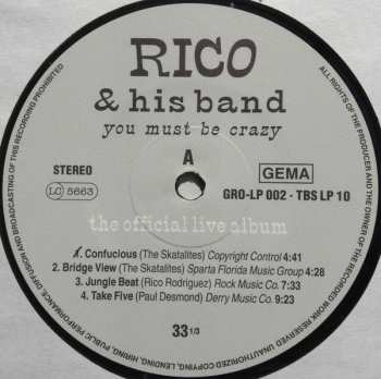 LP Rico & His Band: You Must Be Crazy - The Official Live Album 588344