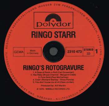 LP Ringo Starr: Ringo's Rotogravure 641153