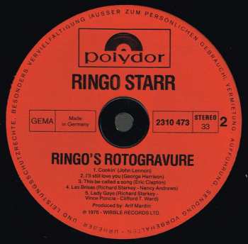 LP Ringo Starr: Ringo's Rotogravure 641153