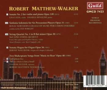 CD Robert Matthew-Walker: Violin Sonata No.2 • Sinfonia Solemnis • String Quartet No.1 • Sonata Magna • Two Shakespeare Songs 390491