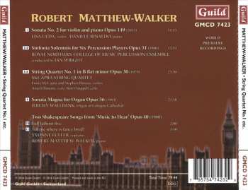 CD Robert Matthew-Walker: Violin Sonata No.2 • Sinfonia Solemnis • String Quartet No.1 • Sonata Magna • Two Shakespeare Songs 390491