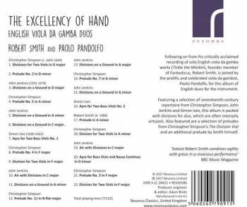 CD Robert Smith: The Excellency Of Hand: English Viola Da Gamba Duos 351167