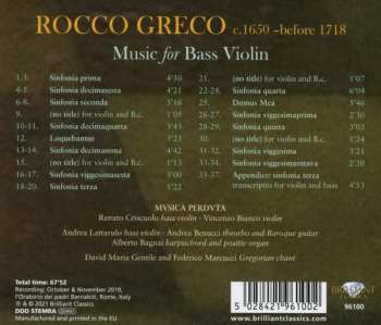 CD Rocco Greco: Music For Bass Violin 557235