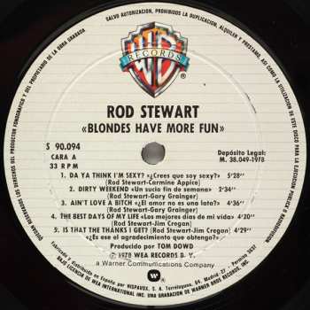 LP Rod Stewart: Blondes Have More Fun 543277