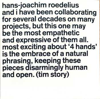 CD Hans-Joachim Roedelius & Tim Story: 4 Hands 487815