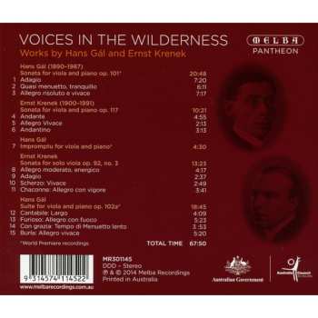 CD Roger Benedict: Voices In The Wilderness: Works By Hans Gál And Ernst Krenek 649233