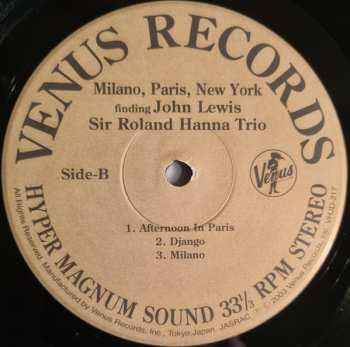 LP Roland Hanna Trio: Milano, Paris, New York LTD 599637