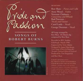 CD Carol Laula: Pride And Passion (Songs Of Robert Burns) 486564