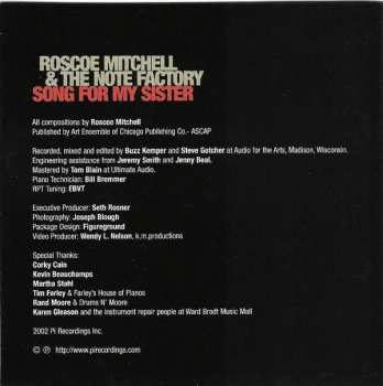 CD Roscoe Mitchell And The Note Factory: Song For My Sister 256666