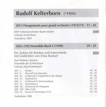 CD Rudolf Kelterborn: Changements / Ensemble-Buch I / Escursioni / Fantasia A Tre / Variationen Für Oboe Und Streichorchester 346857