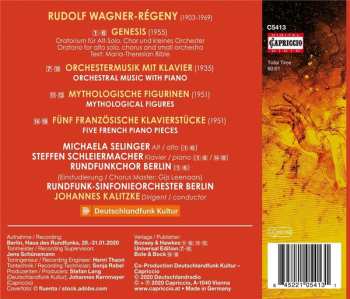 CD Rudolf Wagner-regeny: Genesis, Mythological Figures, Orchestral Music With Piano 564907