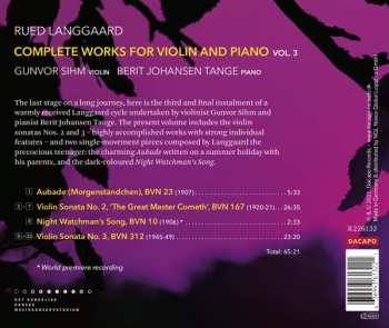 CD Rued Langgaard: Complete Works For Violin And Piano Vol. 3 609413