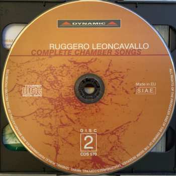 CD Ruggiero Leoncavallo: Leoncavallo - Complete Chamber Songs 454083