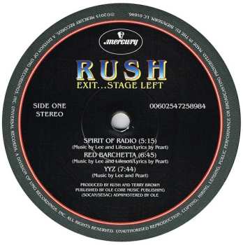 2LP Rush: Exit... Stage Left 604370