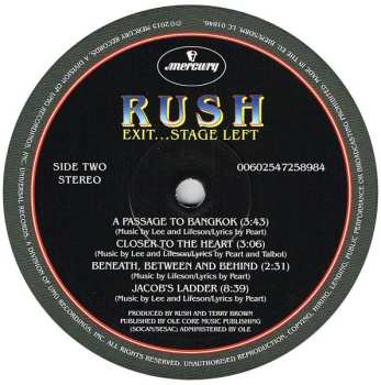 2LP Rush: Exit... Stage Left 604370