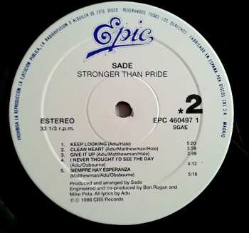 LP Sade: Stronger Than Pride 639158