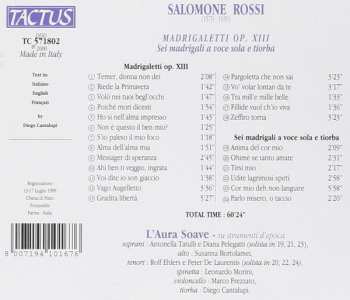 CD Salomone Rossi: Madrigaletti  Op. XIII  - Sei Madrigali A Voce Sola E Tiorba 551280