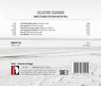 CD Salvatore Sciarrino: Complete Works For Violin And For Viola 358224