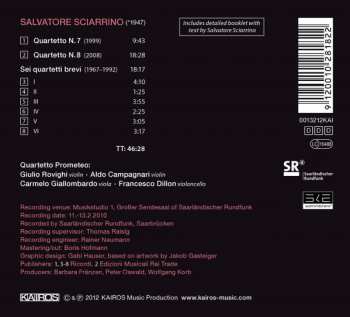 CD Salvatore Sciarrino: Quartetto N.7 · Quartetto N.8 · Sei Quartetti Brevi 323002