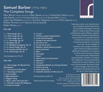 2CD Samuel Barber: The Complete Songs 557050