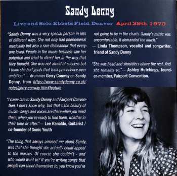 CD Sandy Denny: Live & Solo: Ebbets Field, Denver April 29th, 1973 583304