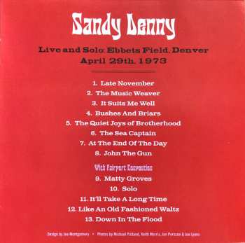 CD Sandy Denny: Live & Solo: Ebbets Field, Denver April 29th, 1973 583304