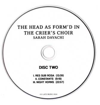 2CD Sarah Davachi: The Head As Form​’​d In The Crier​’​s Choir 630463