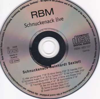 CD Schnuckenack Reinhardt Sextett: Schnuckenack Live 400721