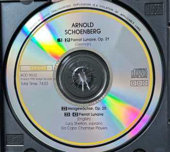 CD Arnold Schoenberg: Pierrot Lunaire (German And English Versions); Herzgewächse 518640