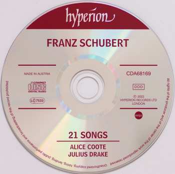 CD Franz Schubert: 21 Songs 564219