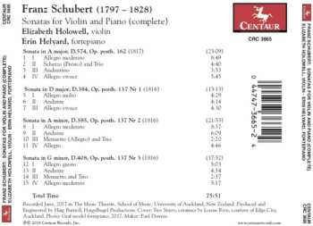 CD Franz Schubert: Sonatas For Violin & Piano, (Complete) 600632